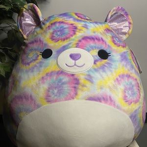 Brand New With Tags Squishmallows 20 inch Janessa the Rainbow Tie-dye Bear